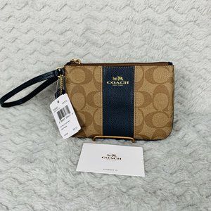 NWT Coach Signature PVC & Leather Small Wristlet in Midnight